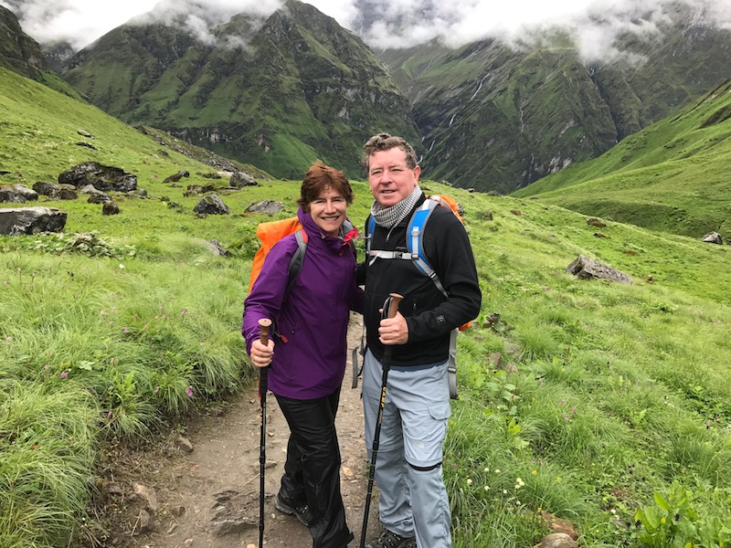 Trekking in Nepal with a guide in his 70s